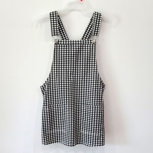 Forever 21 Black and White Plaid Overall Mini Dress